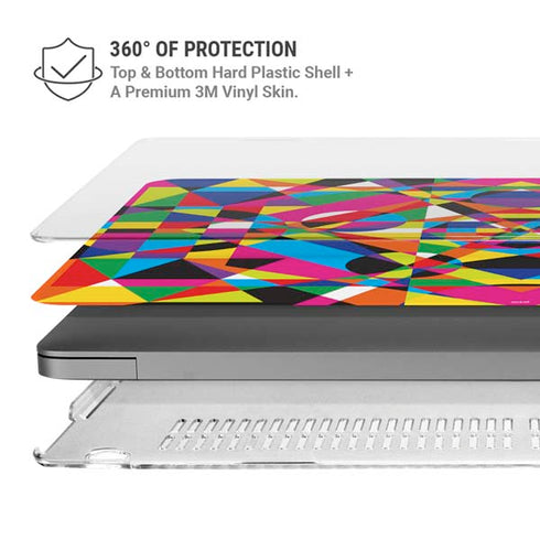 Parallel Vectors MacBook Pro 14in (2021-24) Case plus Skin